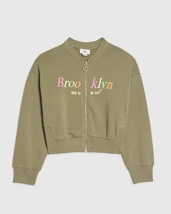 Girls Khaki Brooklyn Zip Through Sweatshirt