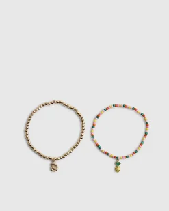 Girls Multi Colour Pineapple Anklet Set