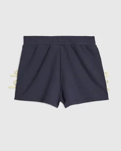 Girls Navy Side Tape Bow Shorts