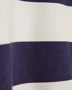 Girls Navy Stripe Polo Shirt And Skort Set