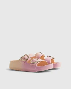 Girls Ombre Buckle Moulded Sliders
