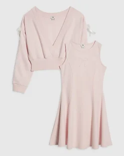 Girls Pink 2 in 1 Shrug Dress