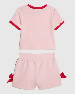 Girls Pink 98 Lace Number T-Shirt Set