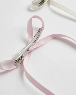Girls Pink Bow Hair Clips Pack of 2