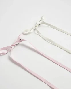 Girls Pink Bow Hair Clips Pack of 2