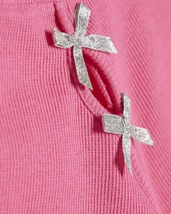 Girls Pink Bow Top