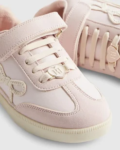 Girls Pink Bow Trainers