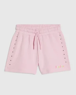 Girls Pink Brooklyn Stud Shorts