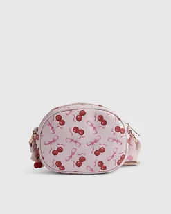 Girls Pink Cherry Oval Cross Body Bag