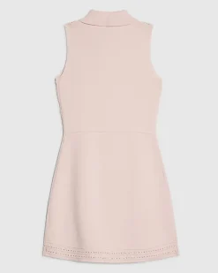 Girls Pink Embellished Knitted Dress