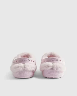Girls Pink Faux Fur Lined Charm Clogs