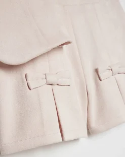 Girls Pink Faux Suede Waistcoat Set