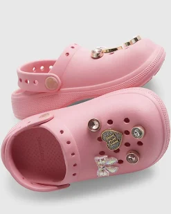 Girls Pink Gem Clogs