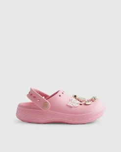 Girls Pink Gem Clogs