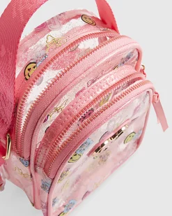 Girls Pink Graffiti Jelly Crossbody Bag
