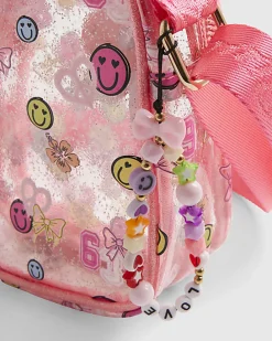 Girls Pink Graffiti Jelly Crossbody Bag