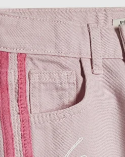 Girls Pink Graffiti Straight Jeans