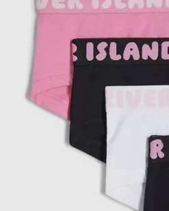 Girls Pink Hipster Pack Of 5 Briefs