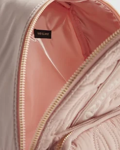 Girls Pink Nylon Script Backpack