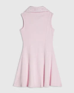 Girls Pink Oversized Collar Dress