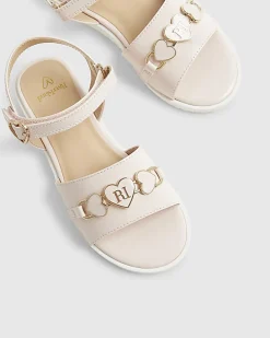 Girls Pink Patent Snaffle Sandals