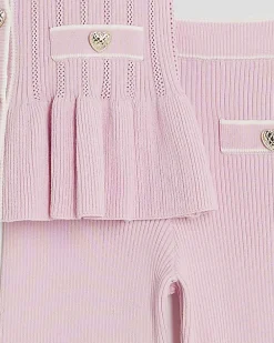 Girls Pink Peplum Waistcoat Set