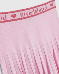 Girls Pink Polo Shirt And Skirt Set