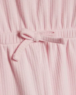 Girls Pink Polo Zip Playsuit