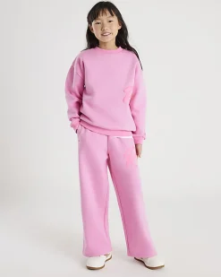 Girls Pink River Sweatshirt And Joggers Set