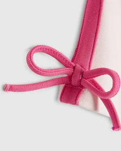 Girls Pink Side Stipe Bow Lucky T-Shirt