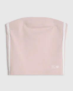 Girls Pink Side Stripe Bandeau Top