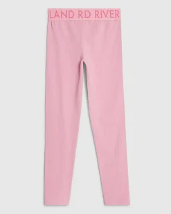 Girls Pink Side Stripe Leggings