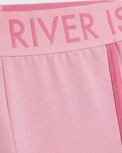 Girls Pink Side Stripe Leggings