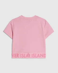 Girls Pink Side Stripe Top
