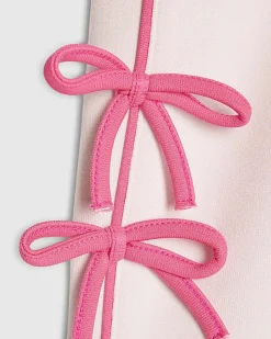 Girls Pink Side Tape Bow Shorts