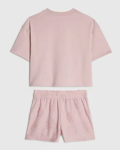 Girls Pink St Tropez Towelling Set