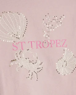 Girls Pink St Tropez Towelling Set