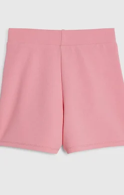Girls Pink Textured Bow Shorts