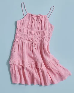 Girls Pink Tiered Dress