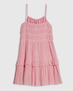 Girls Pink Tiered Dress