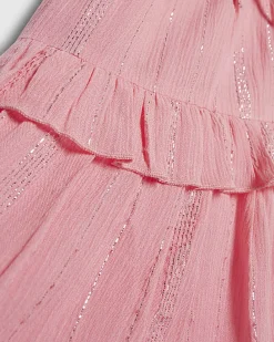 Girls Pink Tiered Dress