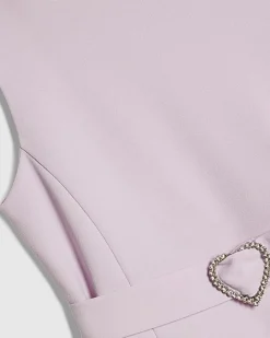 Girls Purple 3D Organza Hem Dress