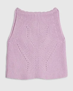 Girls Purple Embellished Crochet Top