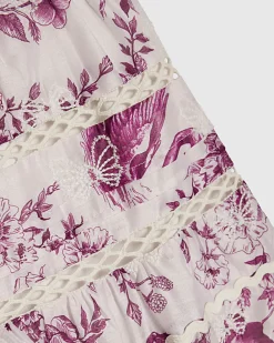Girls Purple Toile Halter Set