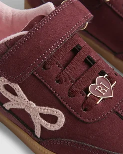 Girls Red Bow Trainers