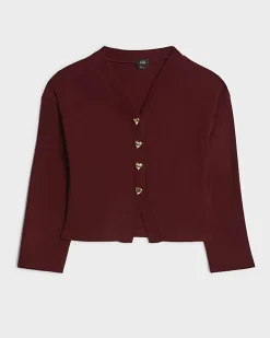 Girls Red Cosy Cardigan