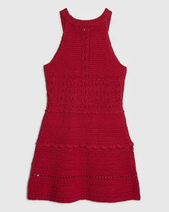 Girls Red Crochet Sea Charms Dress
