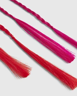 Girls Red Faux Hair Heart Hairband Pack of 3