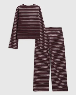 Girls Red Stripe 89 Cardigan Set