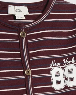 Girls Red Stripe 89 Cardigan Set